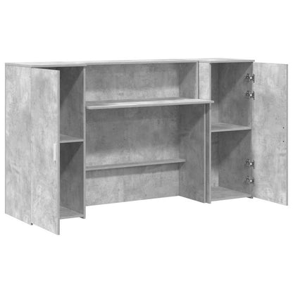 Banco Reception Grigio Cemento 180x50x103,5cm Legno Multistrato | homemem39