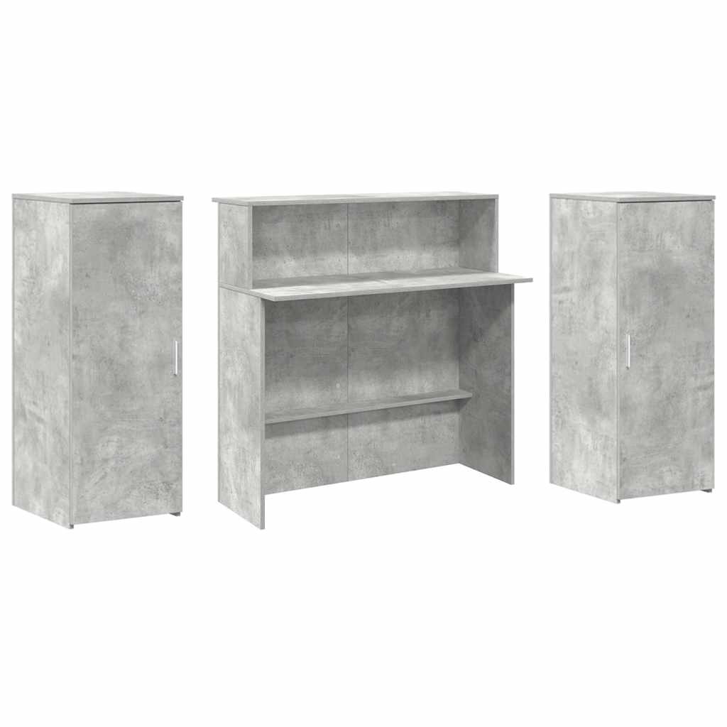 Banco Reception Grigio Cemento 180x50x103,5cm Legno Multistrato | homemem39