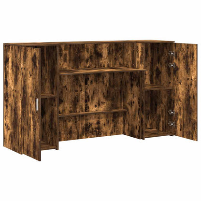 Banco Reception Rovere Fumo 180x50x103,5cm in Legno Multistrato