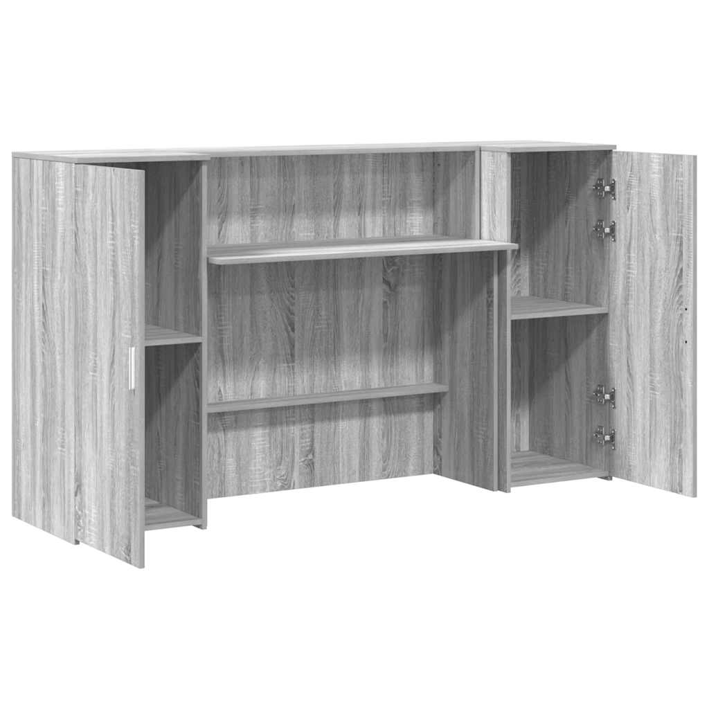 Banco Reception Grigio Sonoma 180x50x103,5 cm Legno Multistrato