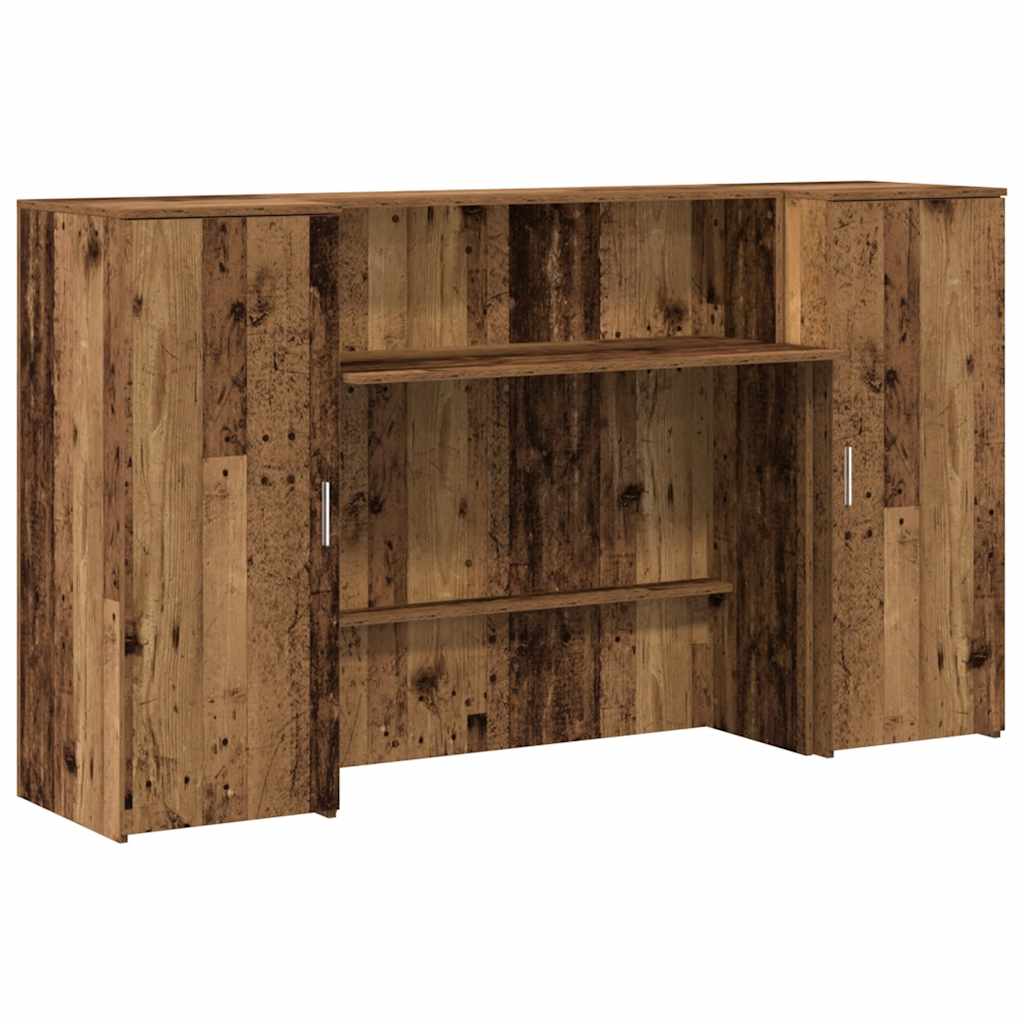 Banco Reception Legno Antico 180x50x103,5 cm Legno Multistrato