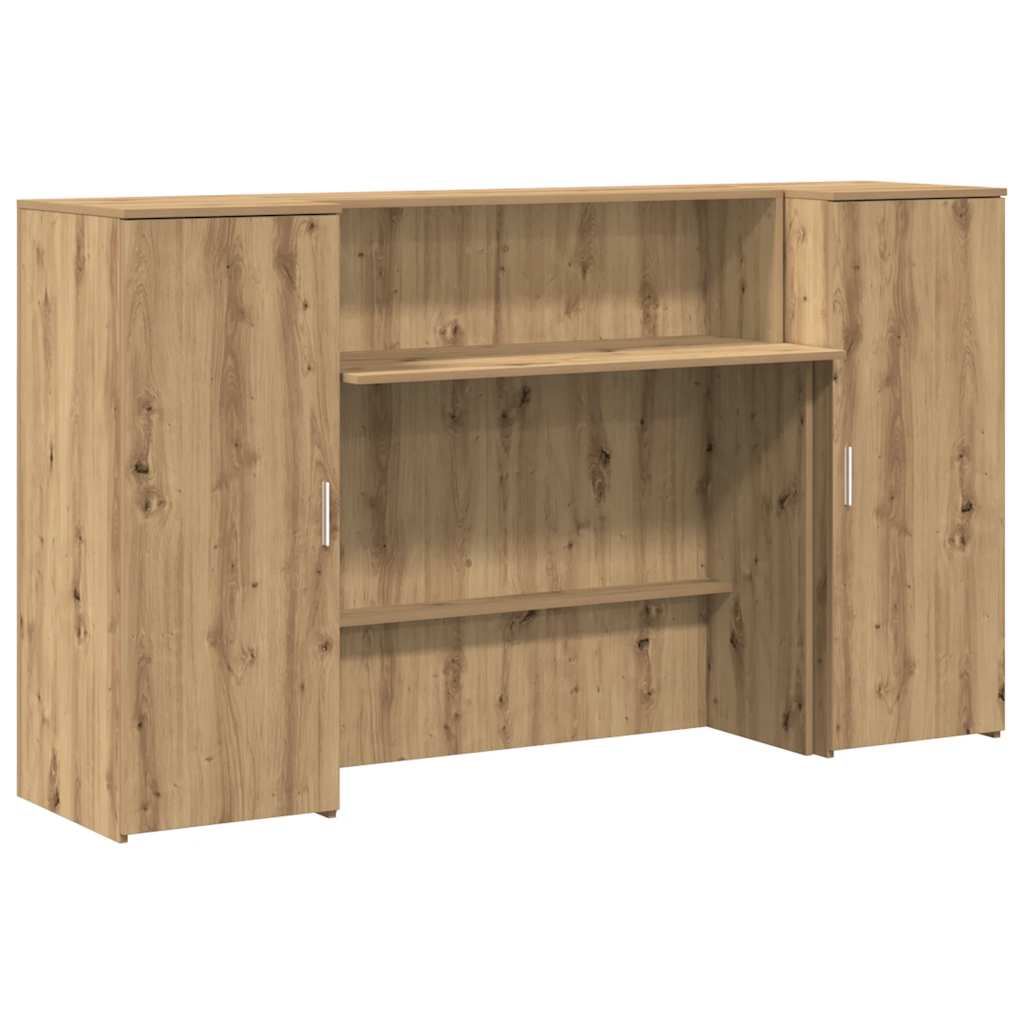 Banco Reception Rovere Artigianale 180x50x103,5cm in Truciolato - homemem39