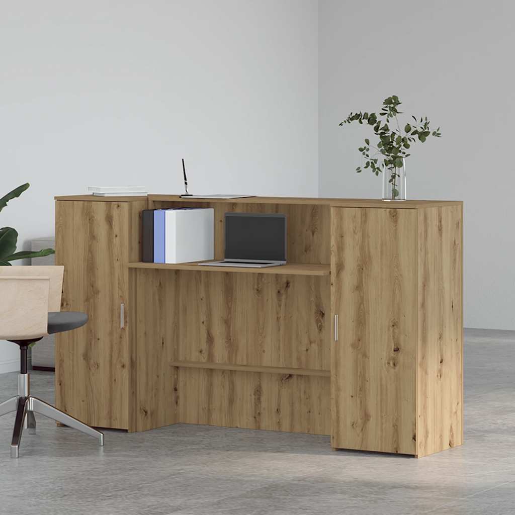Banco Reception Rovere Artigianale 180x50x103,5cm in Truciolato - homemem39