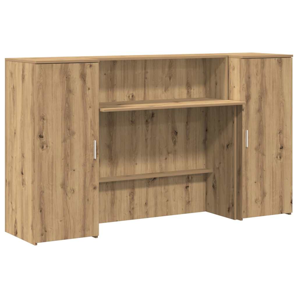 Banco Reception Rovere Artigianale 180x50x103,5cm in Truciolato - homemem39