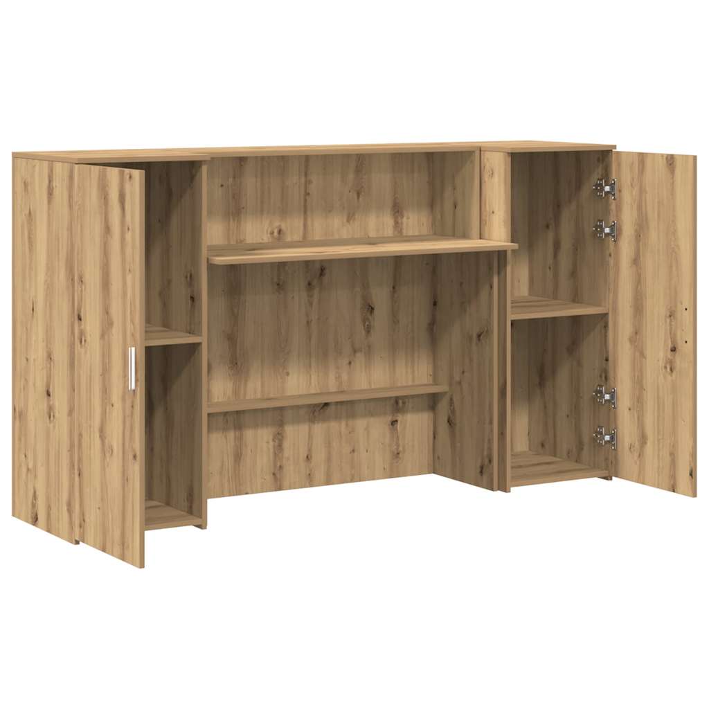 Banco Reception Rovere Artigianale 180x50x103,5cm in Truciolato - homemem39