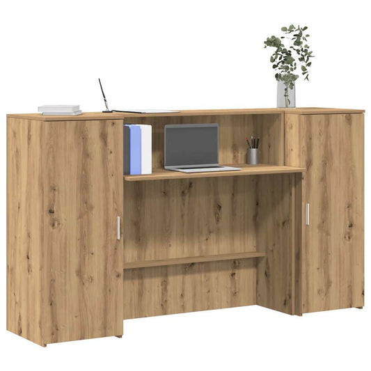 Banco Reception Rovere Artigianale 180x50x103,5cm in Truciolato - homemem39