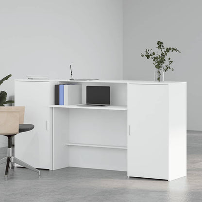 Banco Reception Bianco 200x50x103,5 cm in Legno Multistrato