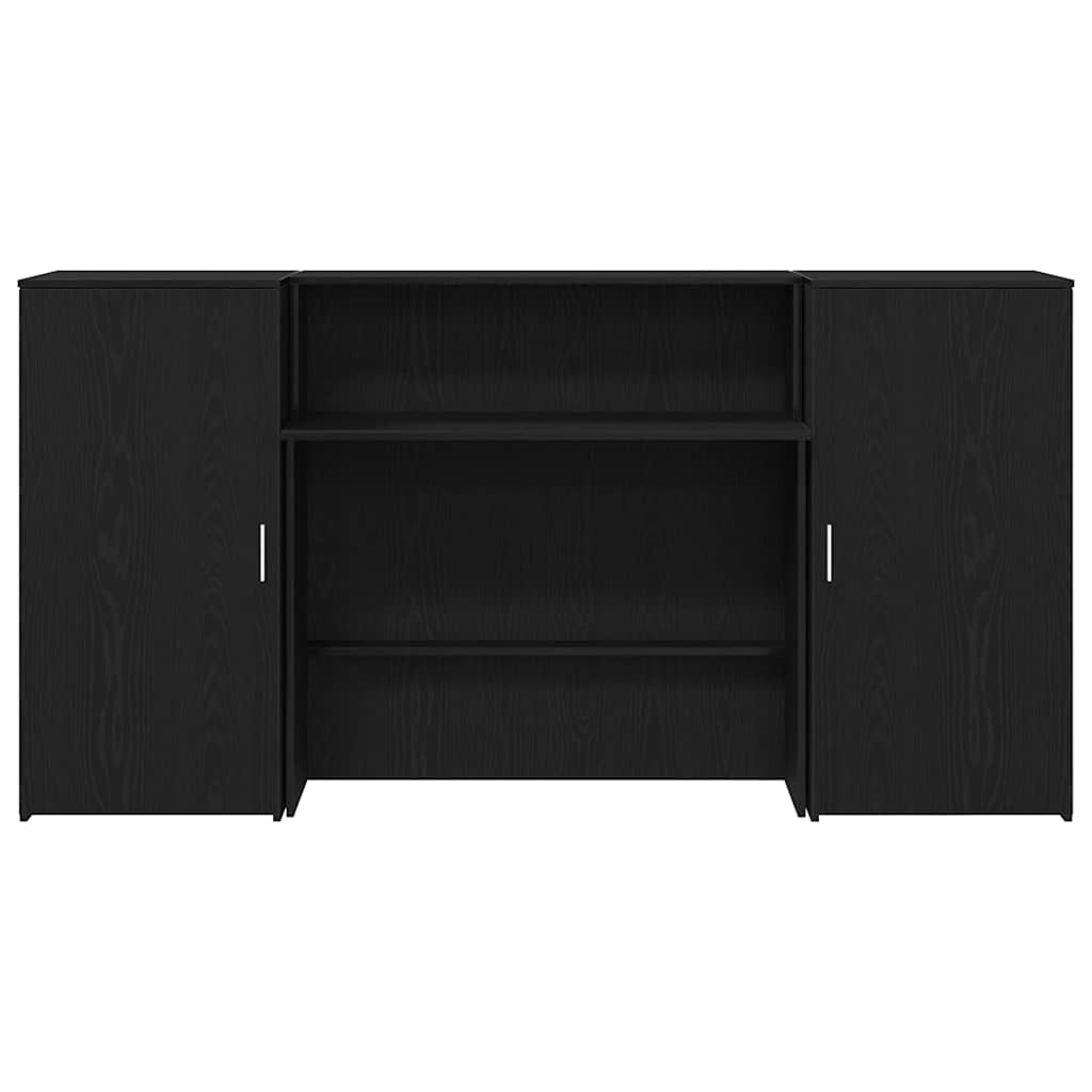 Banco Reception Rovere Nero 200x50x103,5 cm Legno Multistrato | homemem39