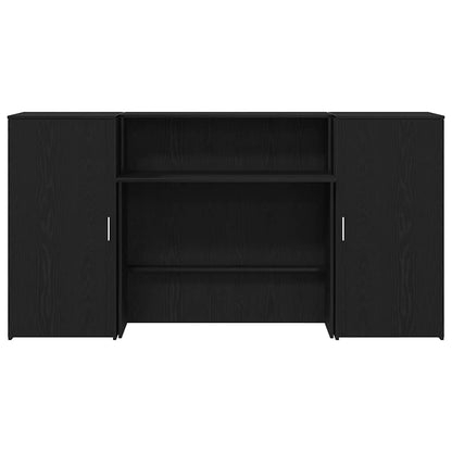 Banco Reception Rovere Nero 200x50x103,5 cm Legno Multistrato | homemem39