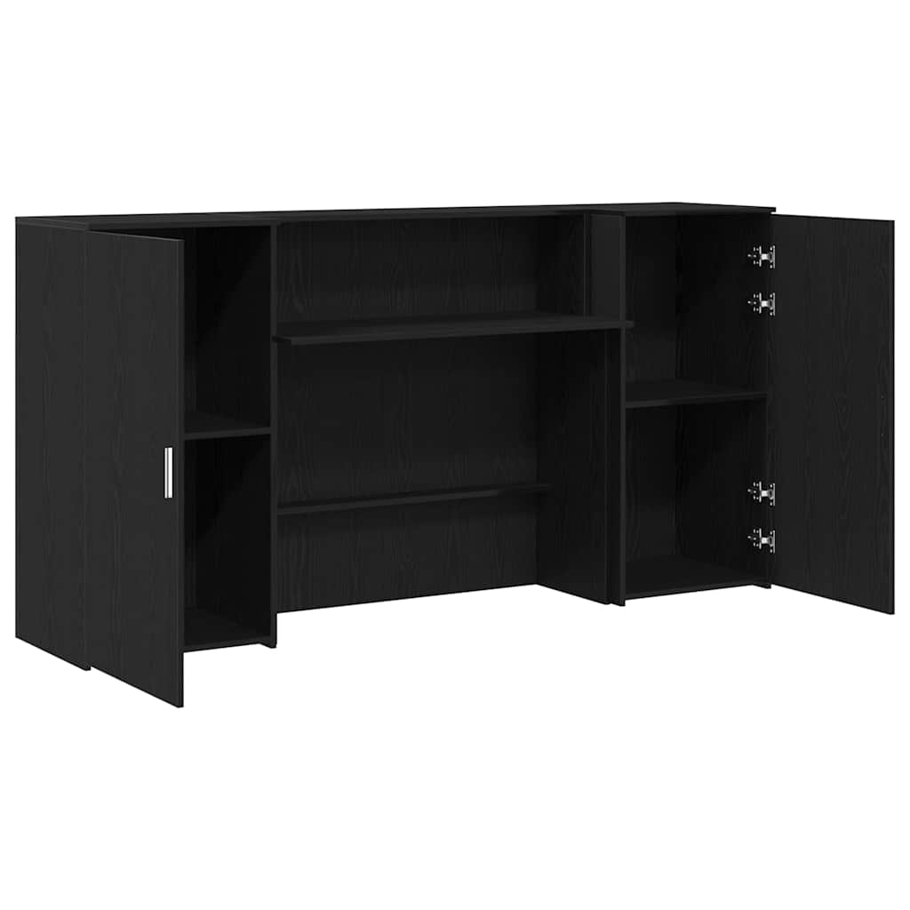 Banco Reception Rovere Nero 200x50x103,5 cm Legno Multistrato | homemem39