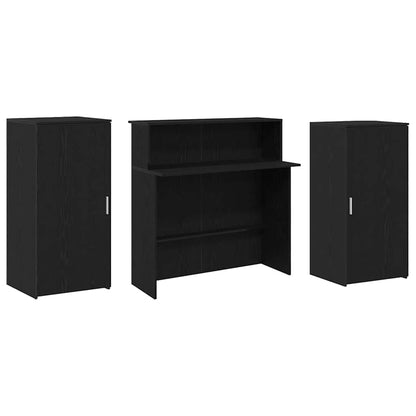 Banco Reception Rovere Nero 200x50x103,5 cm Legno Multistrato | homemem39