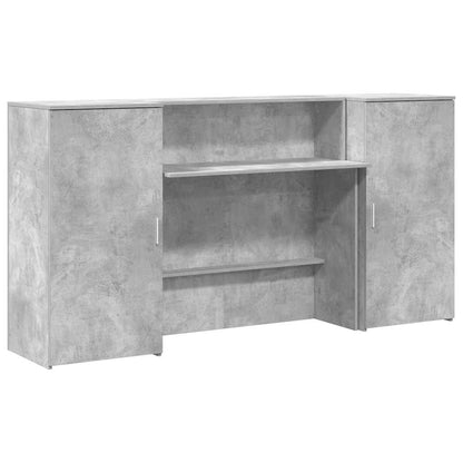 Banco Reception Grigio Cemento 200x50x103,5cm Legno Multistrato