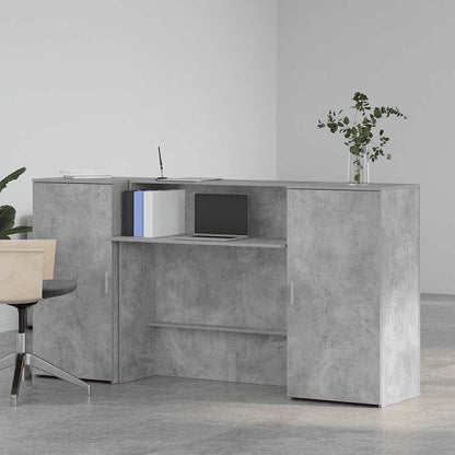 Banco Reception Grigio Cemento 200x50x103,5cm Legno Multistrato