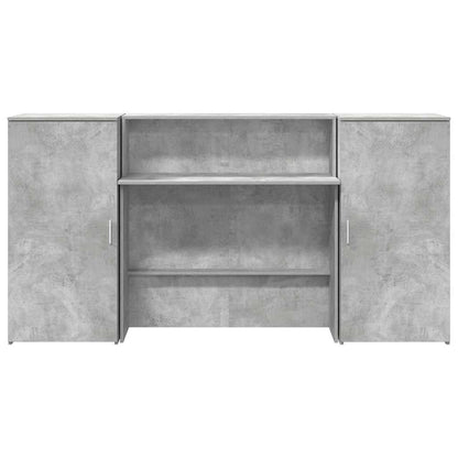 Banco Reception Grigio Cemento 200x50x103,5cm Legno Multistrato