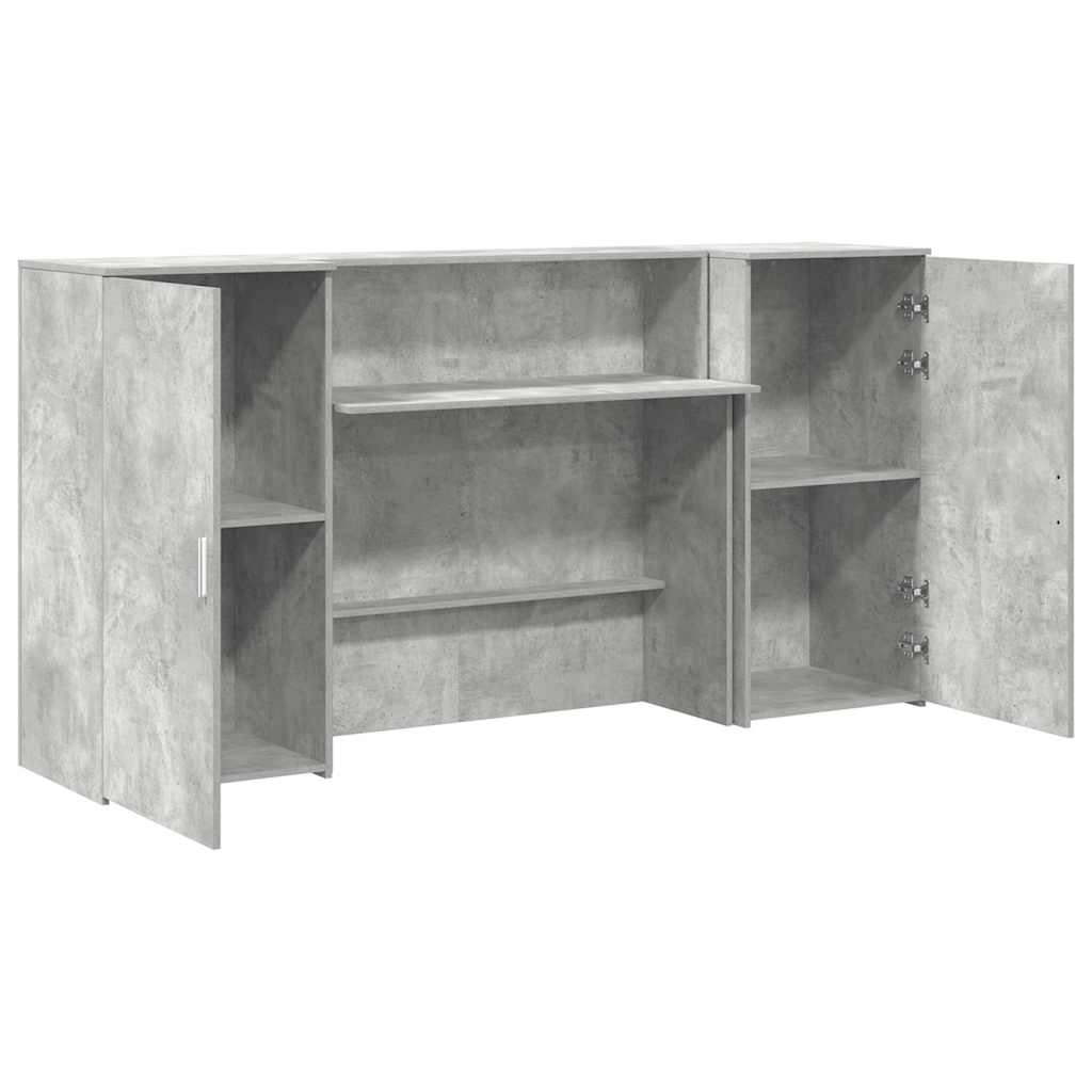 Banco Reception Grigio Cemento 200x50x103,5cm Legno Multistrato