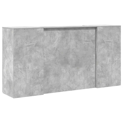 Banco Reception Grigio Cemento 200x50x103,5cm Legno Multistrato
