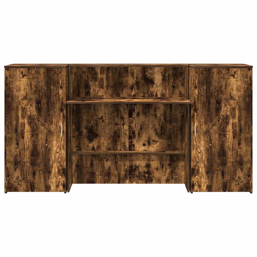 Banco Reception Rovere Fumo 200x50x103,5cm in Legno Multistrato