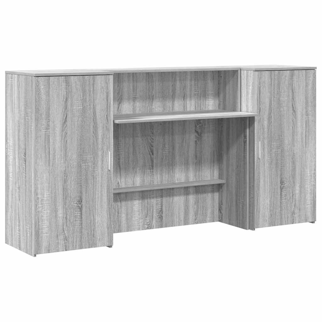 Banco Reception Grigio Sonoma 200x50x103,5 cm Legno Multistrato