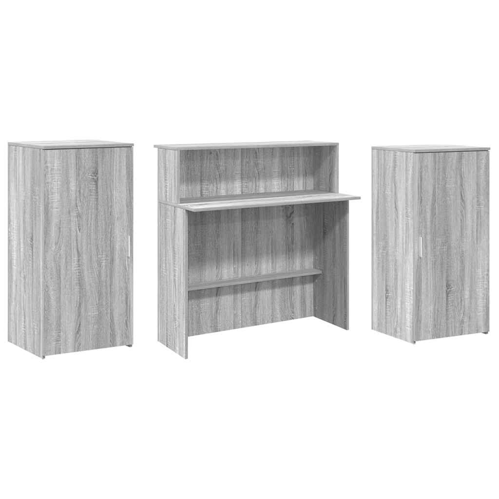 Banco Reception Grigio Sonoma 200x50x103,5 cm Legno Multistrato