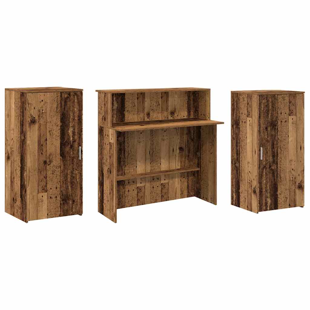 Banco Reception Legno Vecchio 200x50x103,5 cm Legno Multistrato