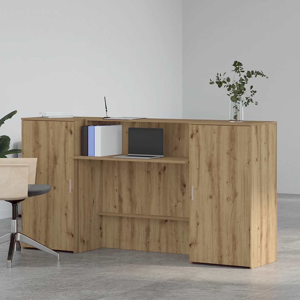 Banco Reception Rovere Artigianale 200x50x103,5cm in Truciolato - homemem39