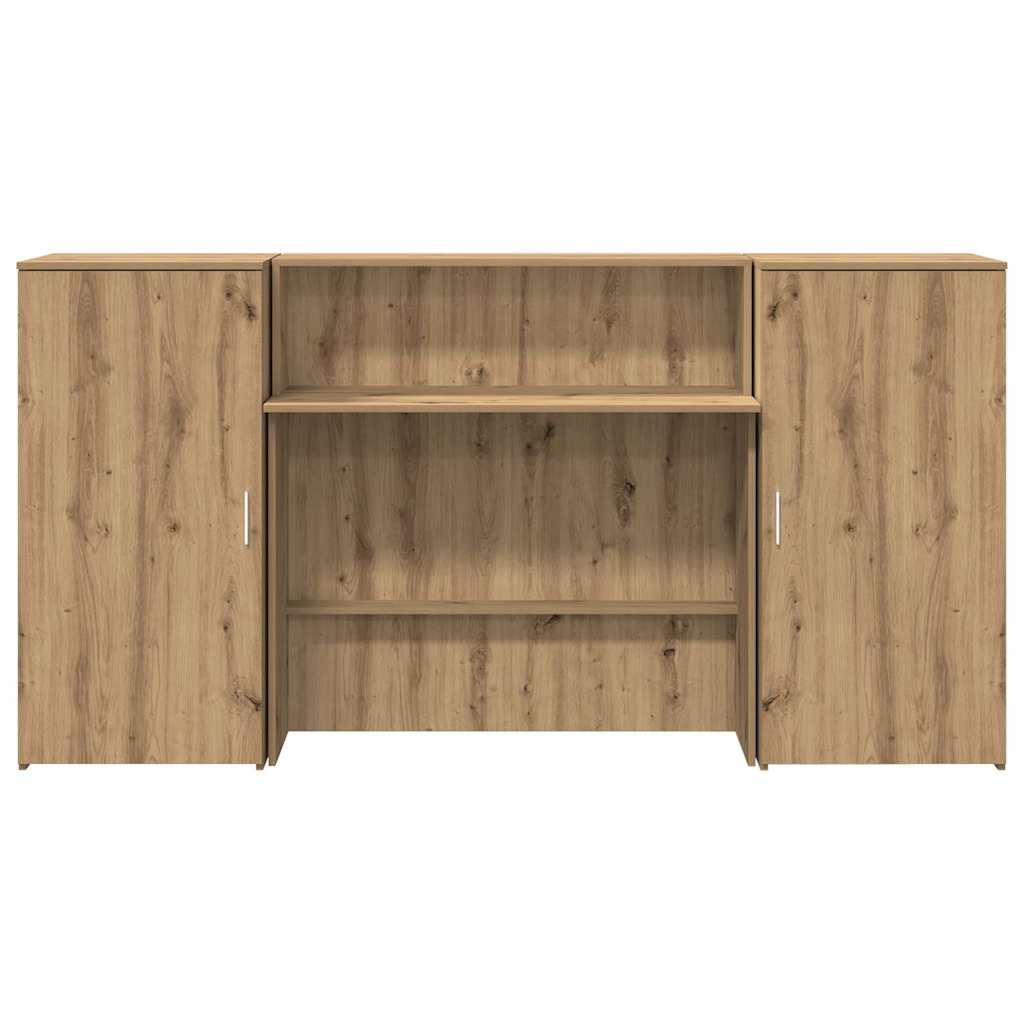 Banco Reception Rovere Artigianale 200x50x103,5cm in Truciolato - homemem39