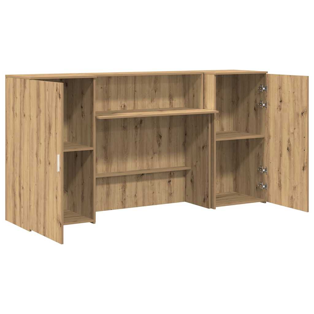 Banco Reception Rovere Artigianale 200x50x103,5cm in Truciolato - homemem39