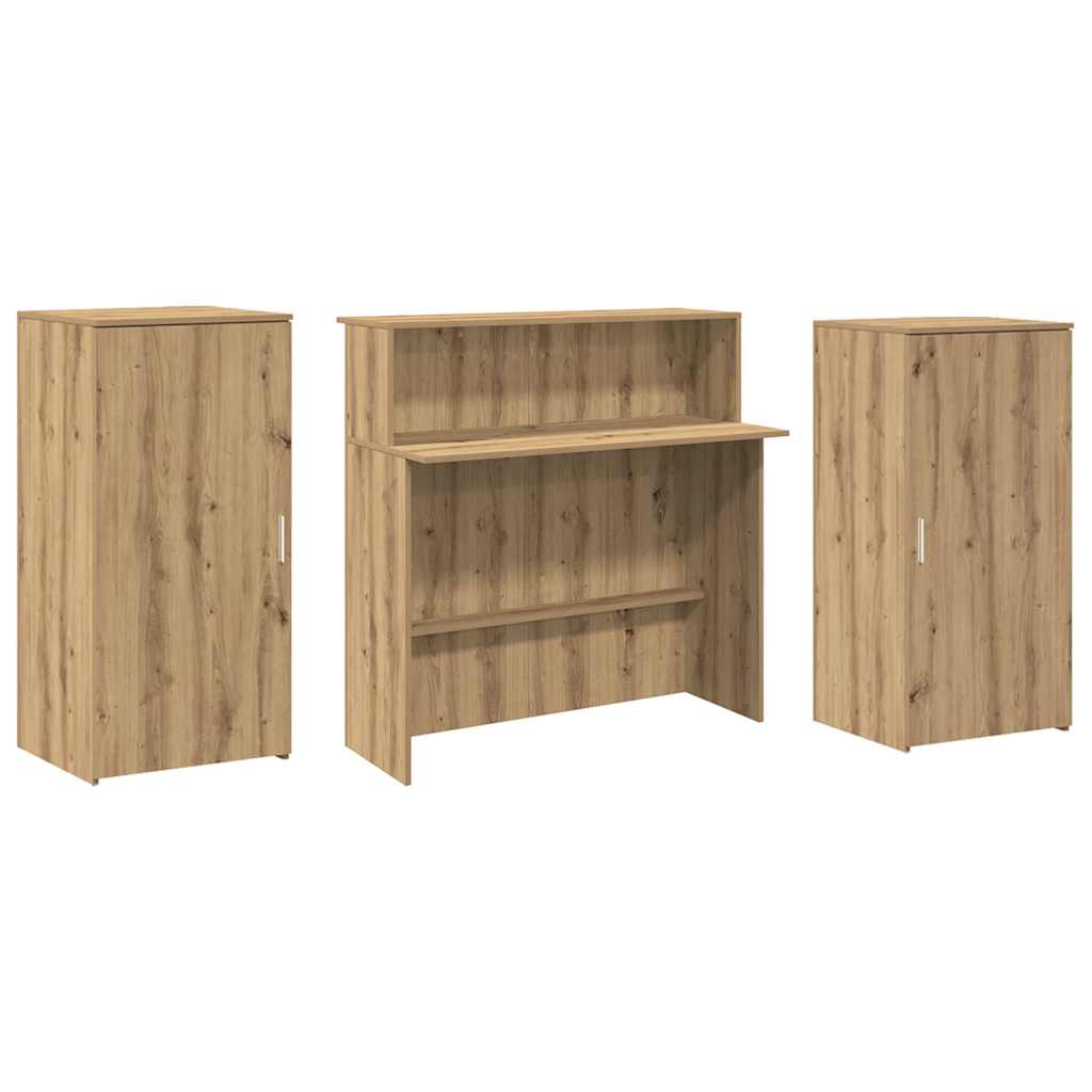 Banco Reception Rovere Artigianale 200x50x103,5cm in Truciolato - homemem39