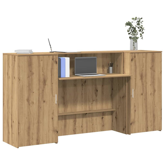 Banco Reception Rovere Artigianale 200x50x103,5cm in Truciolato - homemem39