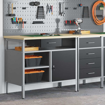 Banco da lavoro con cassetto Nero e Grigio 100 x 55 x 85 cm | homemem39