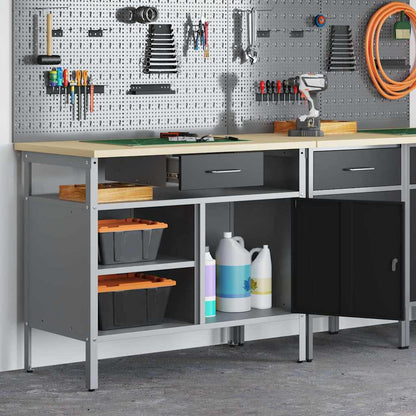 Banco da lavoro con cassetto Nero e Grigio 100 x 55 x 85 cm | homemem39