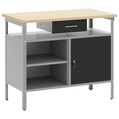 Banco da lavoro con cassetto Nero e Grigio 100 x 55 x 85 cm | homemem39