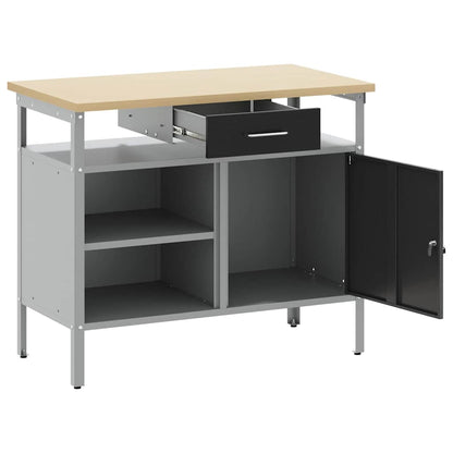 Banco da lavoro con cassetto Nero e Grigio 100 x 55 x 85 cm | homemem39