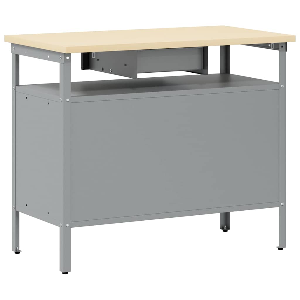 Banco da lavoro con cassetto Nero e Grigio 100 x 55 x 85 cm | homemem39