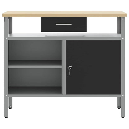 Banco da lavoro con cassetto Nero e Grigio 100 x 55 x 85 cm | homemem39