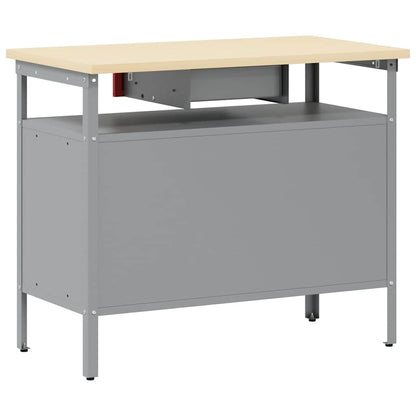 Banco da lavoro con cassetto Rosso e Grigio 100 x 55 x 85 cm | homemem39