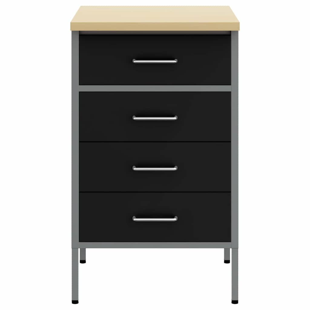 Banco da lavoro con cassetto Nero e Grigio 50 x 55 x 85 cm - homemem39