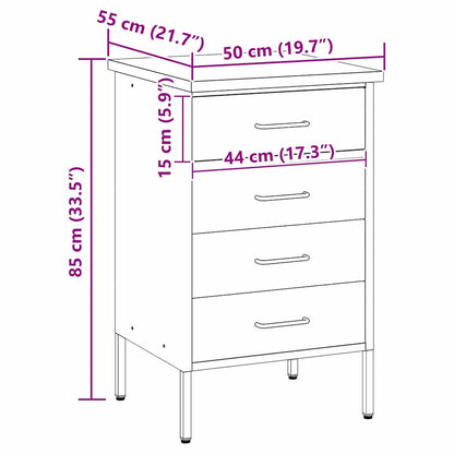Banco da lavoro con cassetto Nero e Grigio 50 x 55 x 85 cm - homemem39