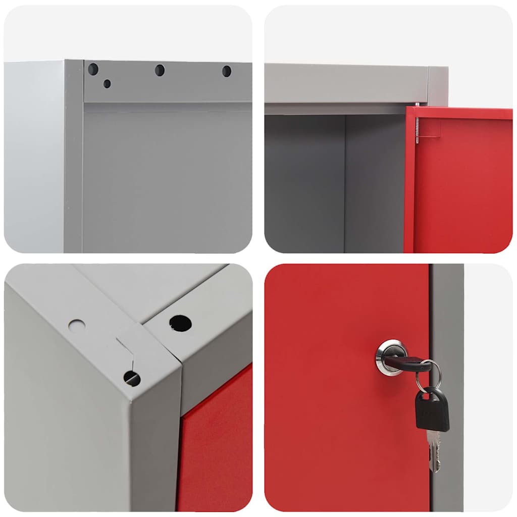 Mobile per attrezzi con blocco Rosso e Grigio 50 x 20 x 55 cm | homemem39