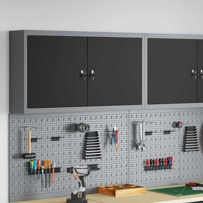 Mobile per attrezzi con blocco Nero e Grigio 100 x 20 x 55 cm | homemem39