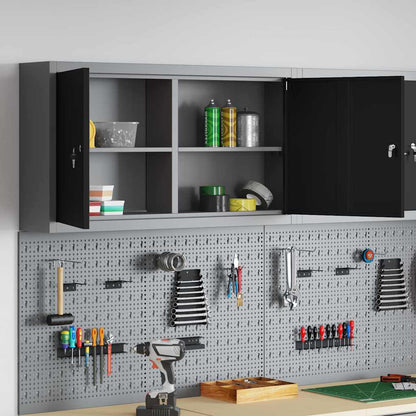 Mobile per attrezzi con blocco Nero e Grigio 100 x 20 x 55 cm | homemem39