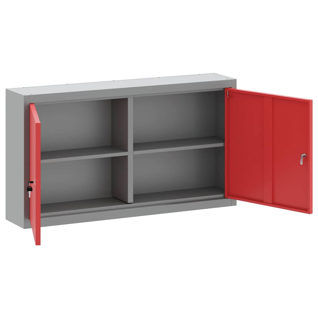 Mobile per attrezzi con blocco Rosso e Grigio 100 x 20 x 55 cm | homemem39