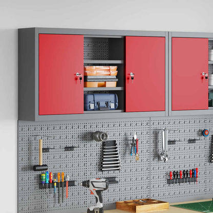 Mobile per attrezzi con blocco Rosso e Grigio 100 x 20 x 55 cm | homemem39