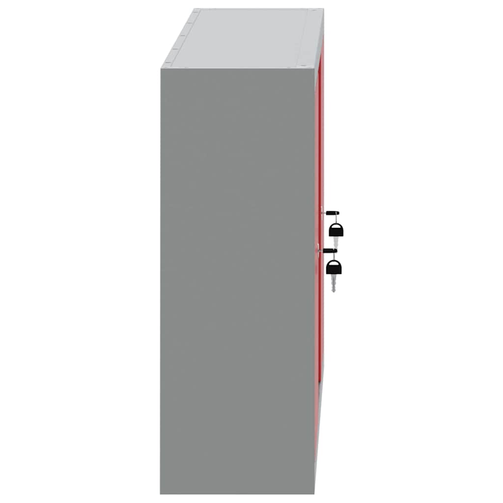 Mobile per attrezzi con blocco Rosso e Grigio 100 x 20 x 55 cm | homemem39