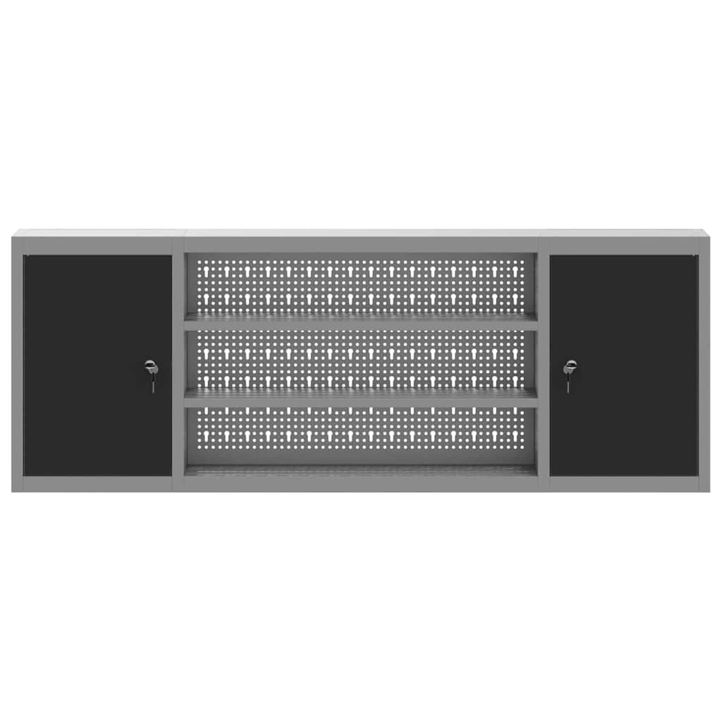 Mobile per attrezzi con blocco Nero e Grigio 150 x 20 x 55 cm | homemem39