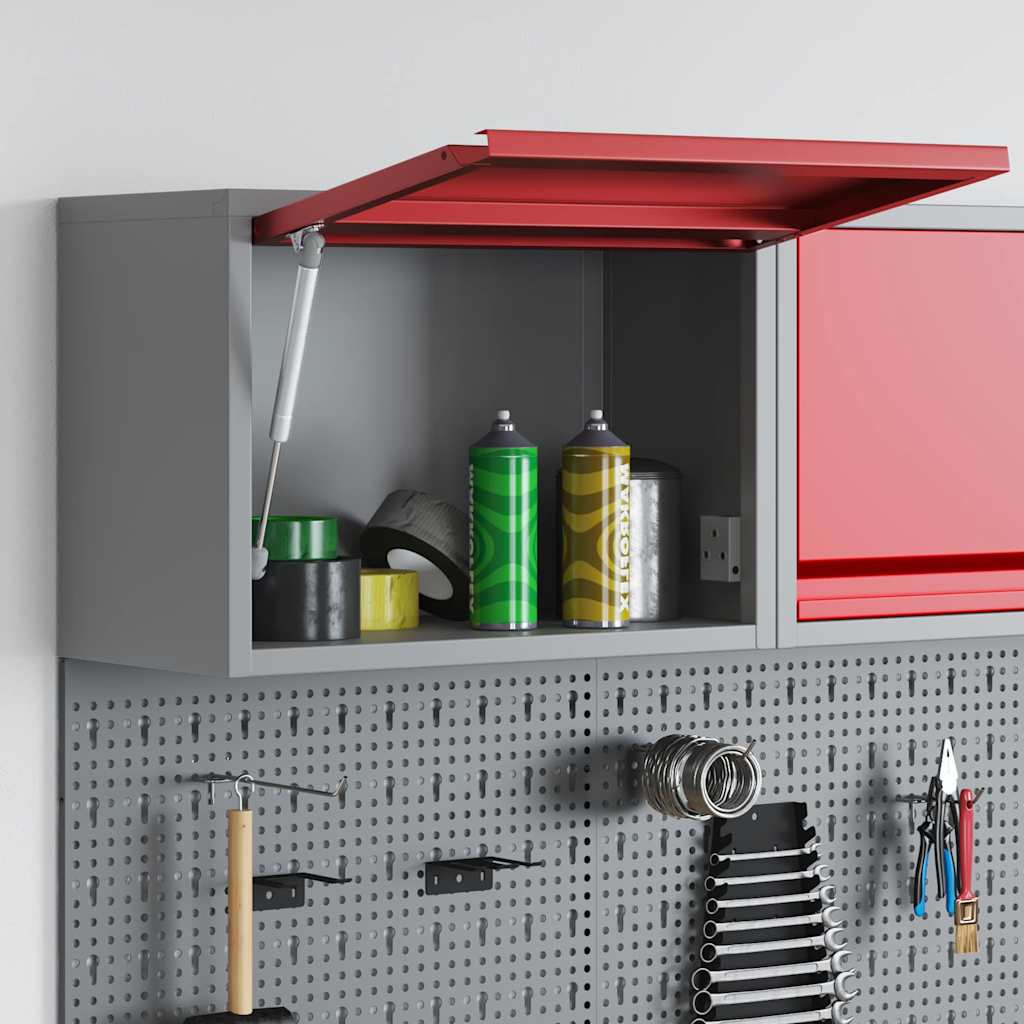 Mobile per attrezzi Rosso e Grigio 50 x 25 x 35 cm | homemem39