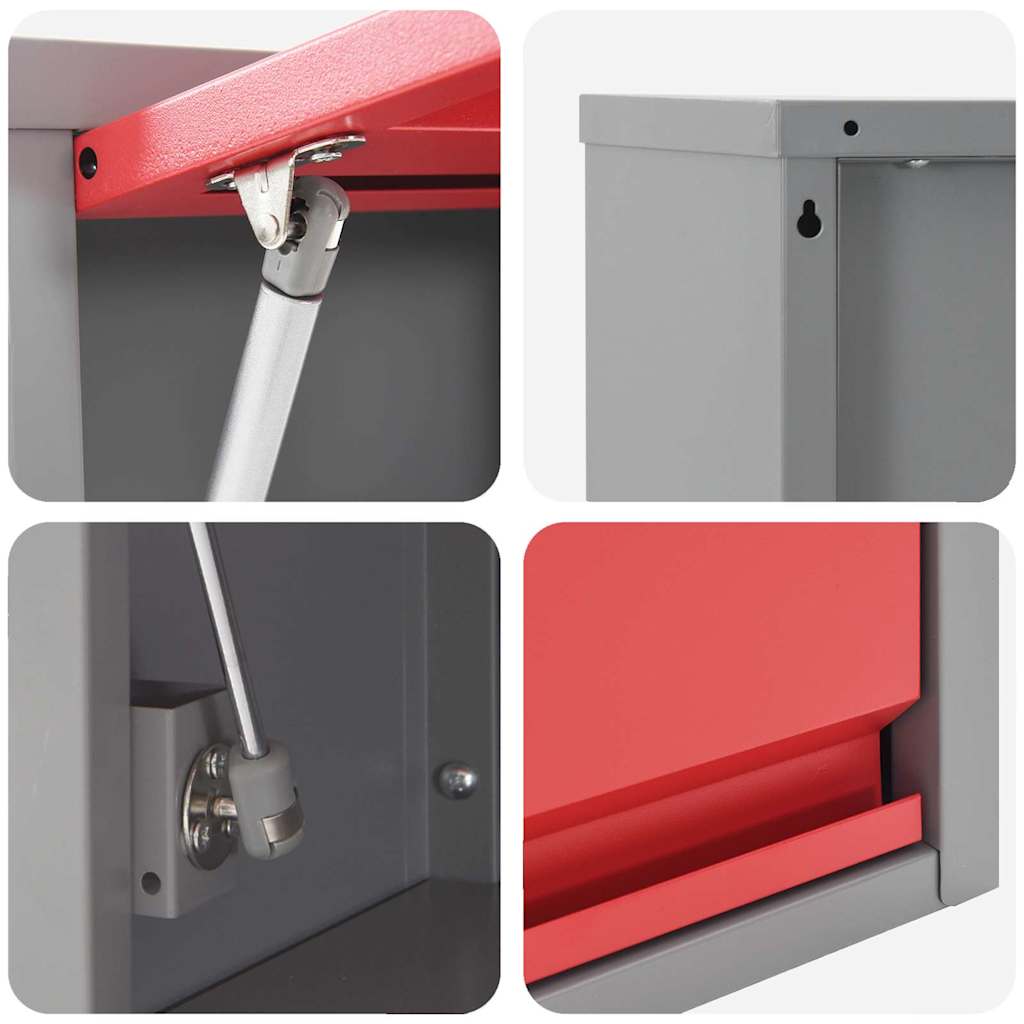 Mobile per attrezzi Rosso e Grigio 100 x 25 x 35 cm | homemem39