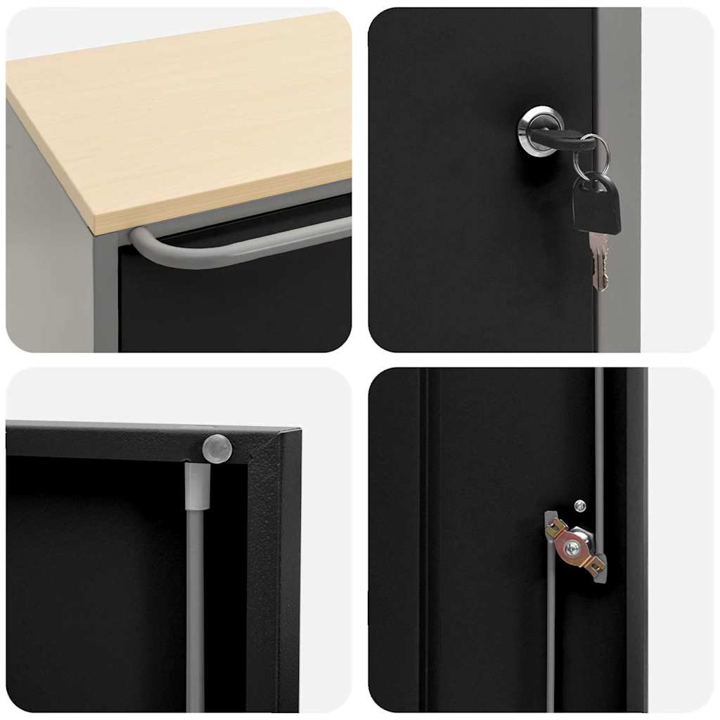 Banco da lavoro con lo scaffale Nero e Grigio 75 x 45 x 85 cm