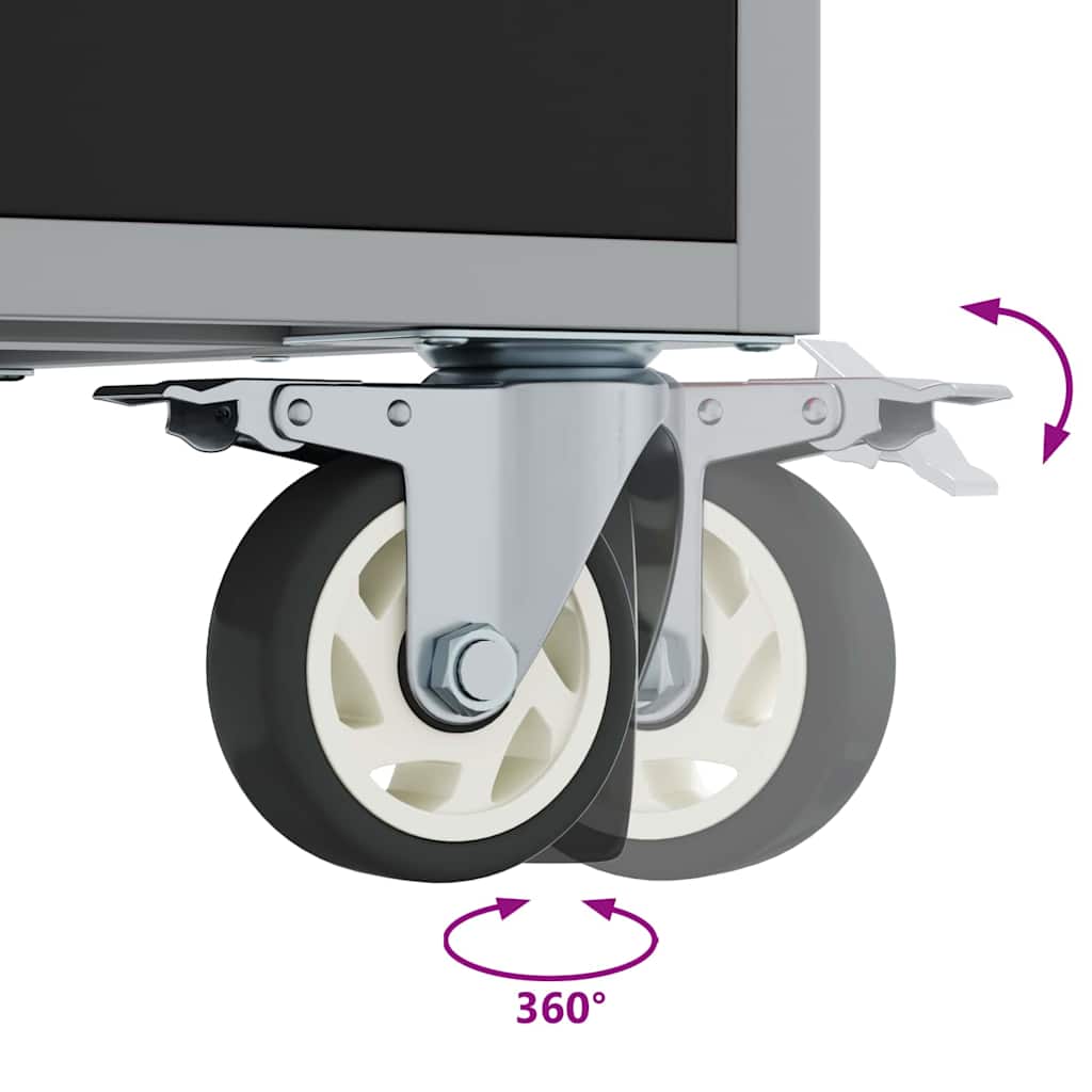 Banco da lavoro con lo scaffale Nero e Grigio 75 x 45 x 85 cm