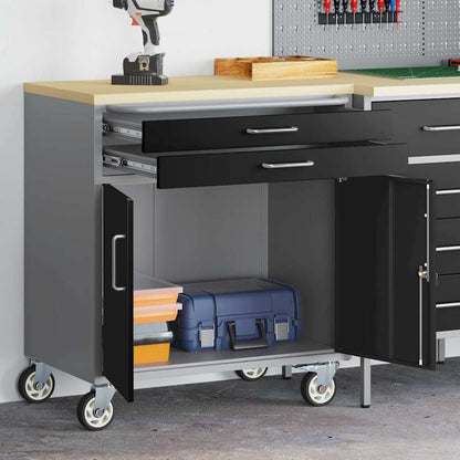 Banco da lavoro con cassetto Nero e Grigio 75 x 45 x 85 cm | homemem39